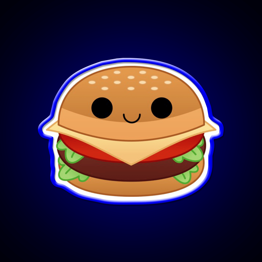 Kawaii Cheeseburger Fast Food Led Neon Sign For Burger Place Wall Art Rgb Color - Shineneon