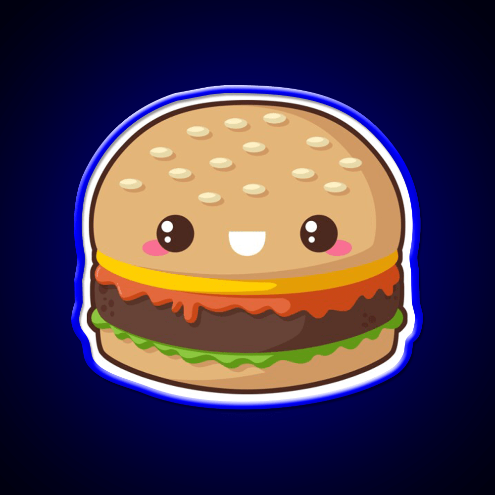 Kawaii Cheeseburger Fast Food Led Neon Sign For Burger Place Wall Decor Rgb Color - Shineneon