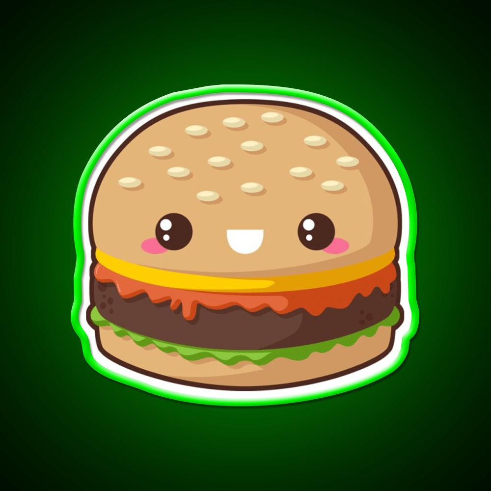 Kawaii Cheeseburger Snack Food Led Neon Sign Rgb Color - Shineneon
