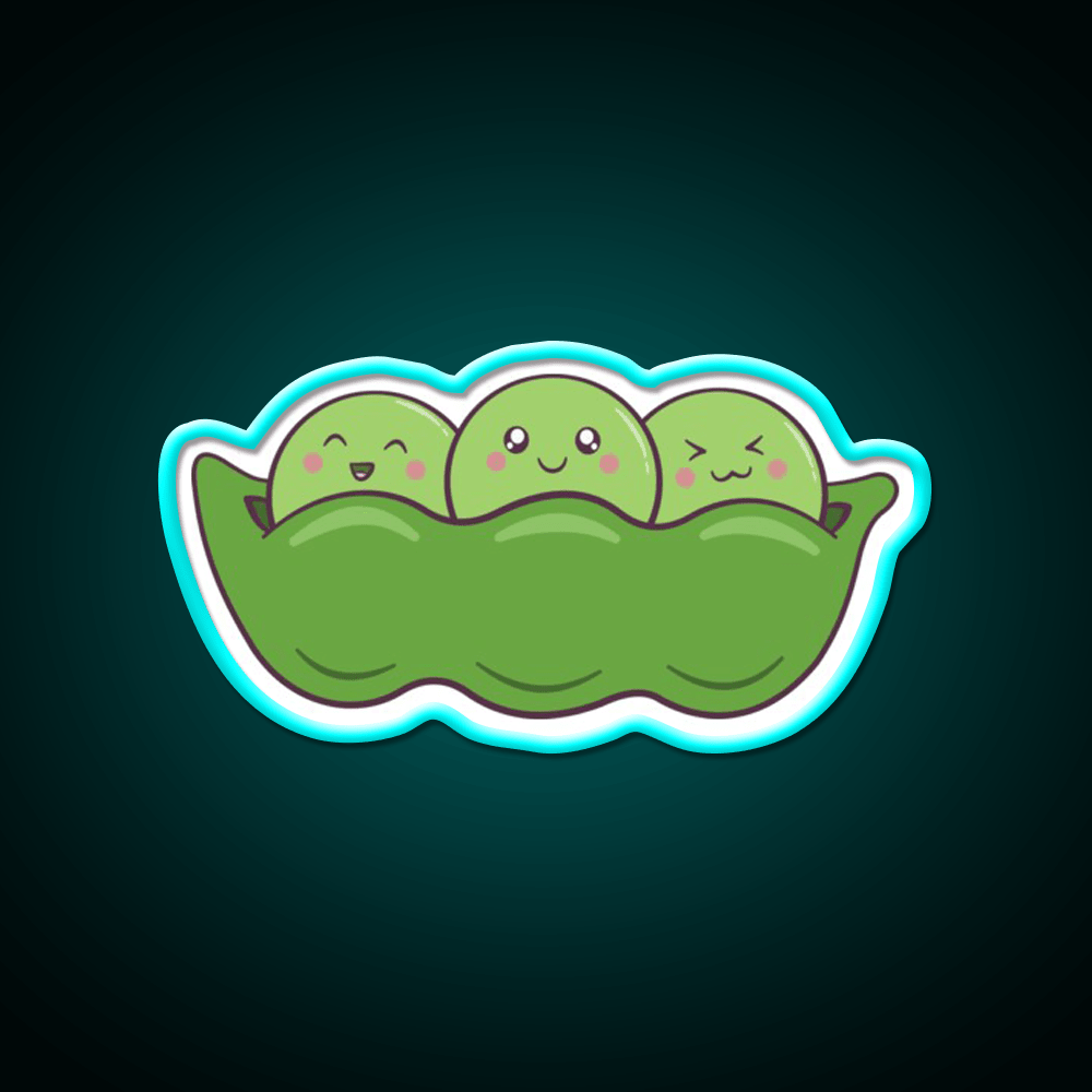 Kawaii Edamame Peas Snack Food Led Neon Sign Rgb Color - Shineneon