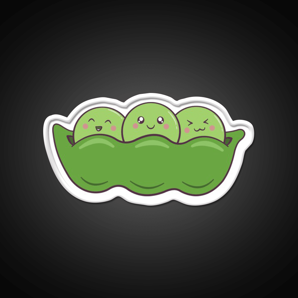 Kawaii Edamame Peas Snack Food Led Neon Sign Rgb Color - Shineneon
