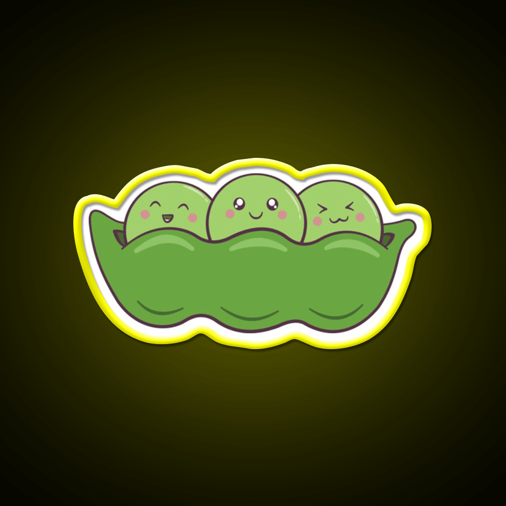 Kawaii Edamame Peas Snack Food Led Neon Sign Rgb Color - Shineneon