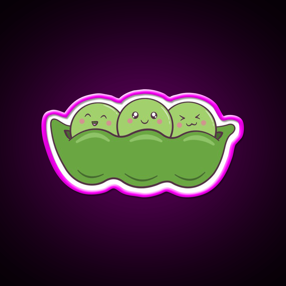 Kawaii Edamame Peas Snack Food Led Neon Sign Rgb Color - Shineneon