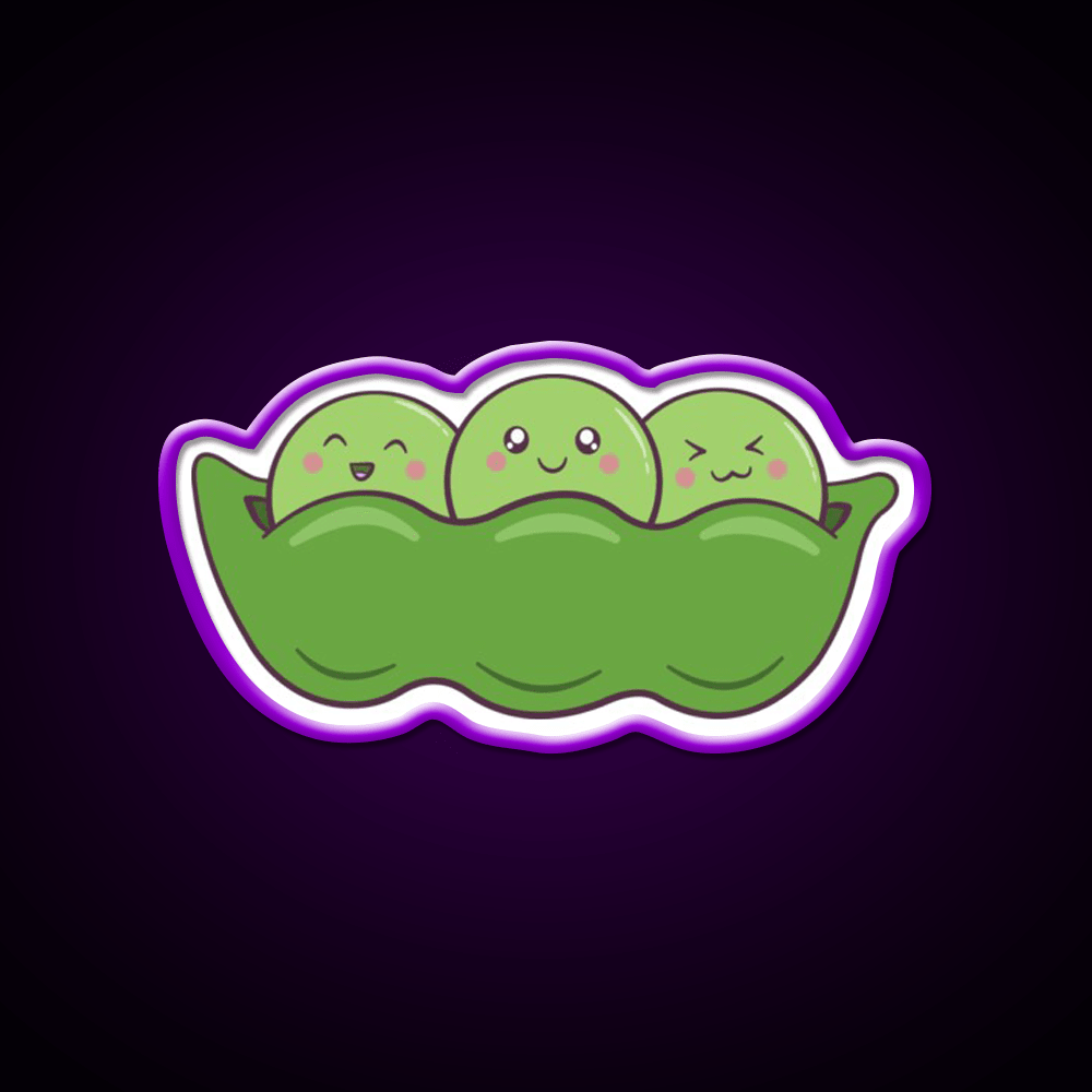Kawaii Edamame Peas Snack Food Led Neon Sign Rgb Color - Shineneon