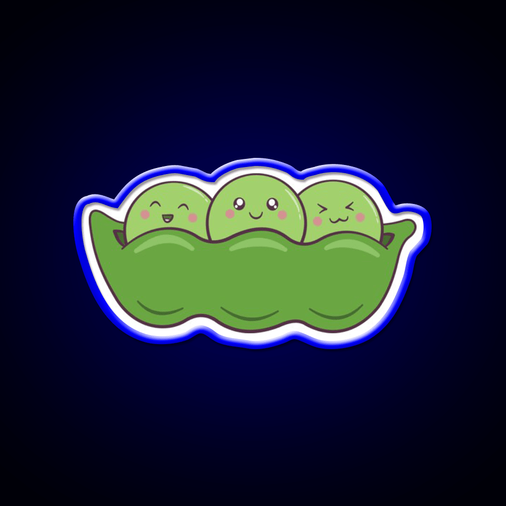 Kawaii Edamame Peas Snack Food Led Neon Sign Rgb Color - Shineneon