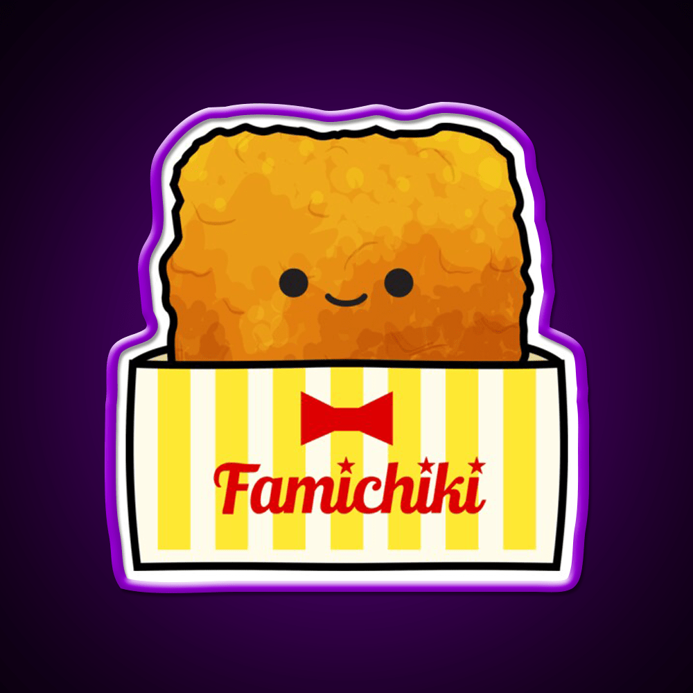 Kawaii Famichiki Japanese Konbini Fried Chicken Snack Food Led Neon Sign Rgb Color - Shineneon