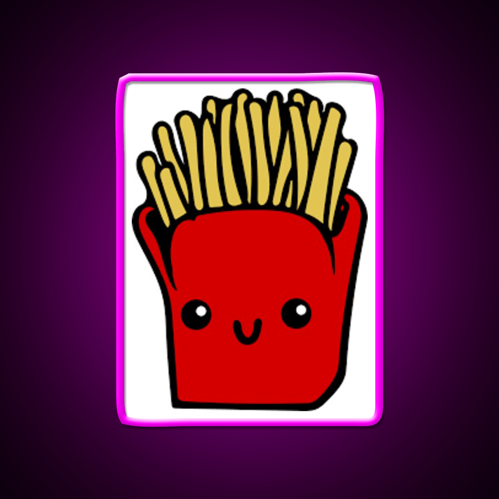 Kawaii French Fries Fast Food Led Neon Sign For Burger Place Rgb Color - Shineneon