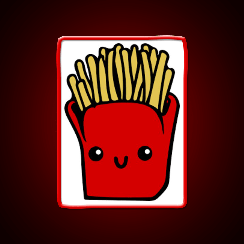 Kawaii French Fries Fast Food Led Neon Sign For Burger Place Rgb Color - Shineneon