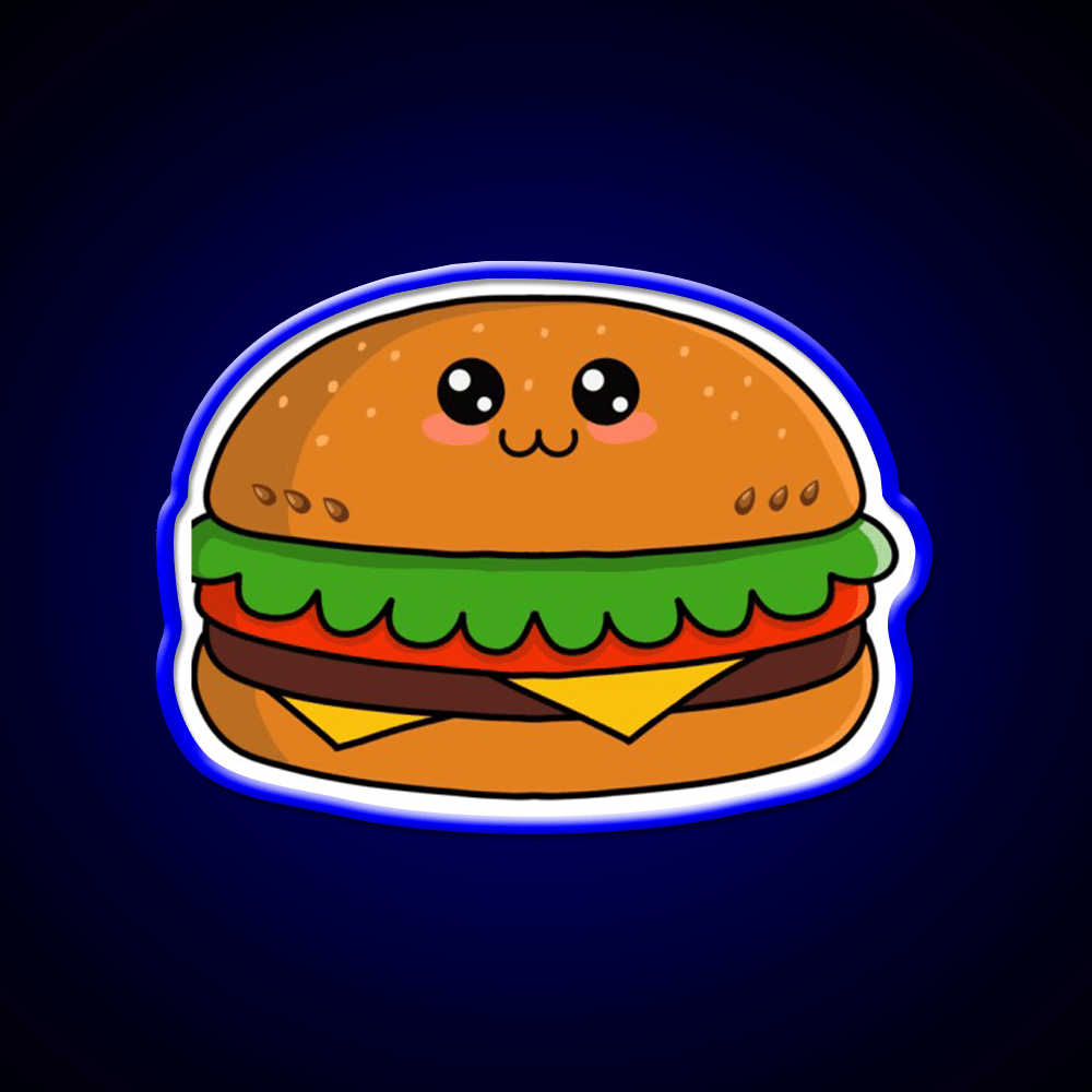Kawaii Hamburger Fast Food Led Neon Sign For Burger Place Rgb Color - Shineneon
