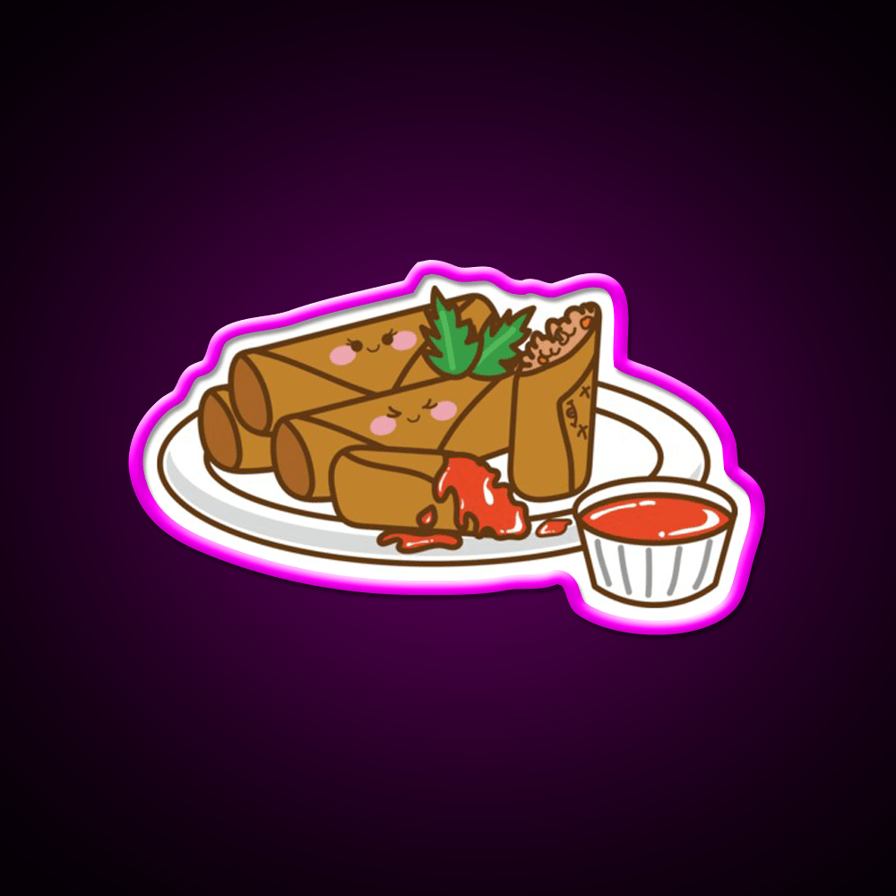 Kawaii Lumpia Snack Food Led Neon Sign Rgb Color - Shineneon