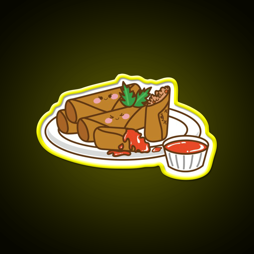 Kawaii Lumpia Snack Food Led Neon Sign Rgb Color - Shineneon