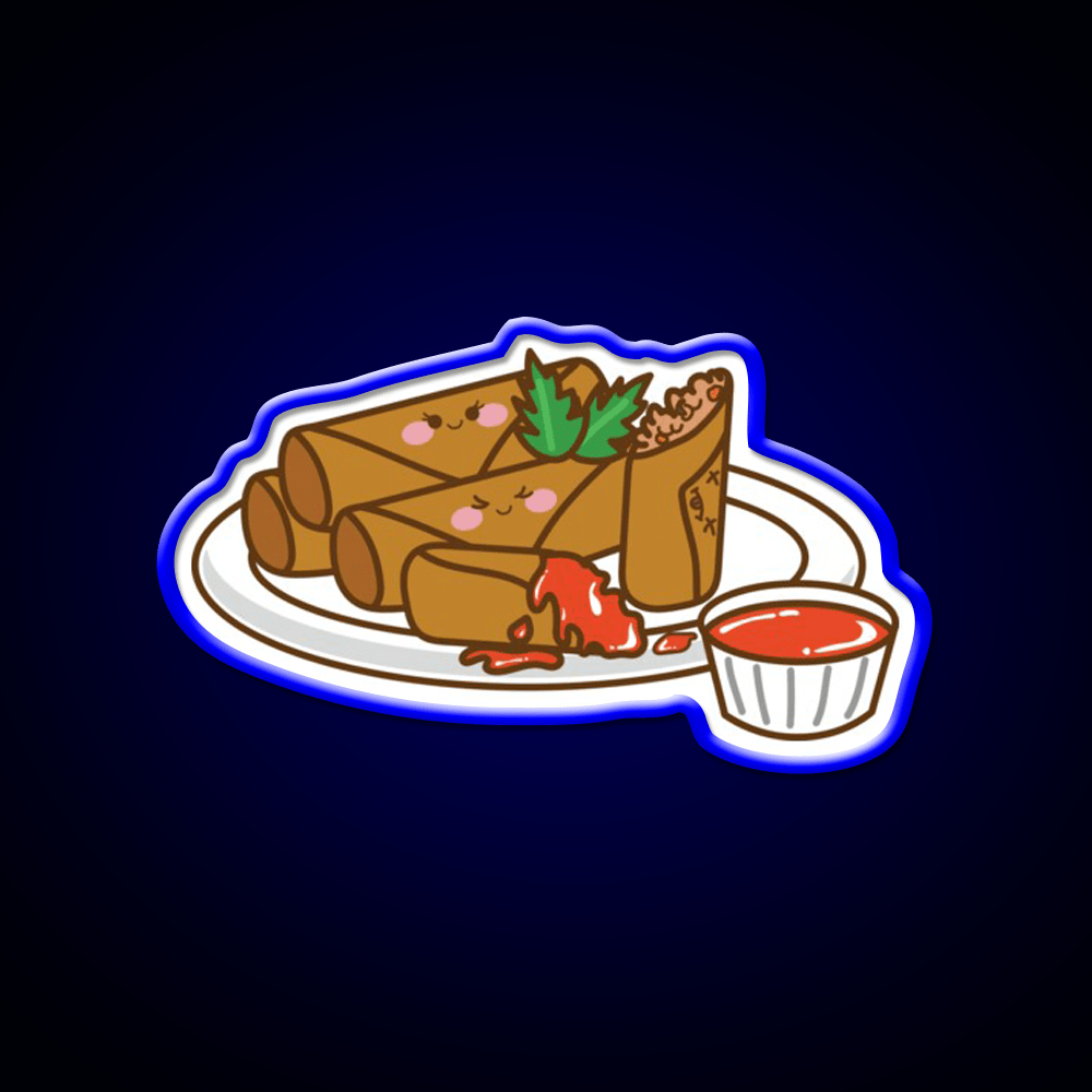 Kawaii Lumpia Snack Food Led Neon Sign Rgb Color - Shineneon