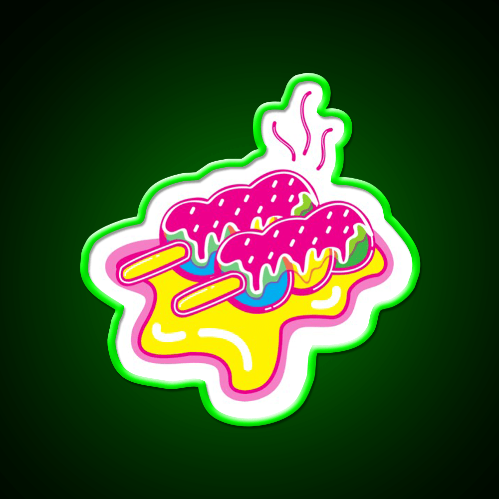 Kawaii Pink Dango Snack Food Led Neon Sign Rgb Color - Shineneon
