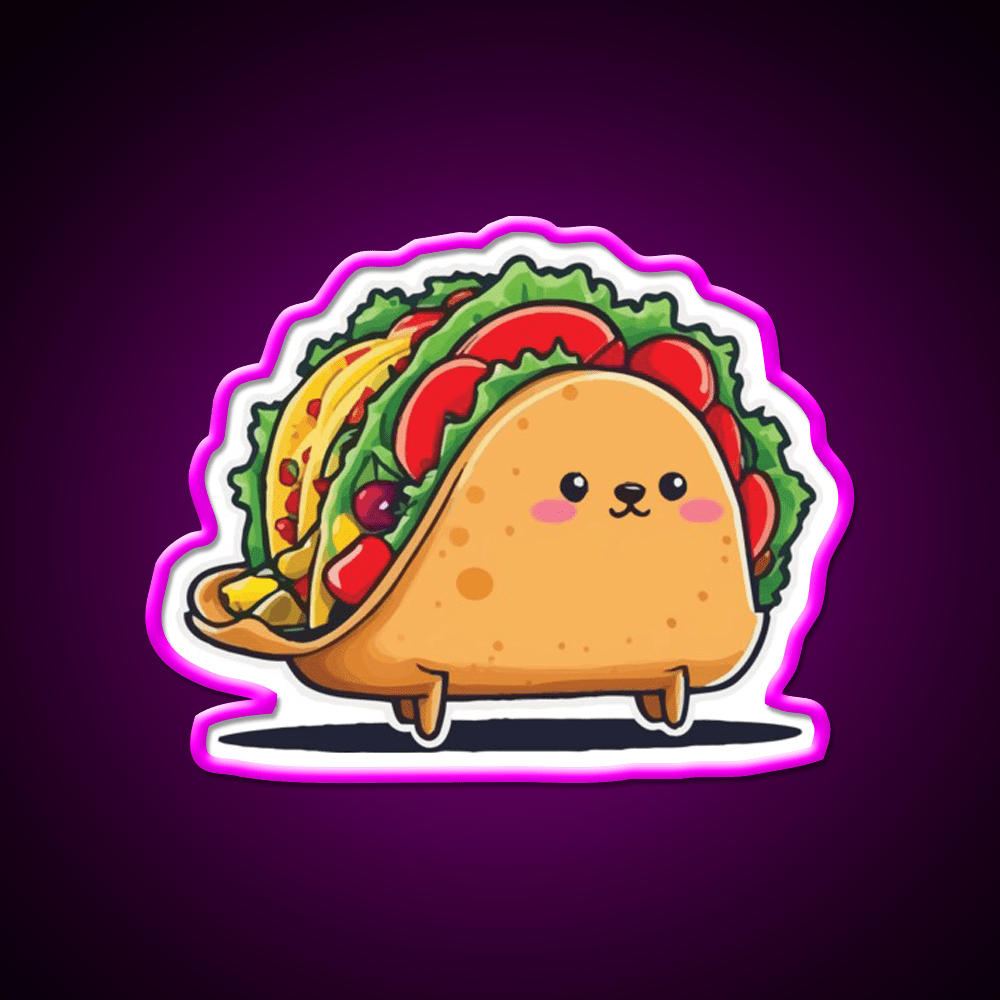 Kawaii Taco Cinco De Mayo Aesthetic Food Taco Led Neon Sign Rgb Color - Shineneon