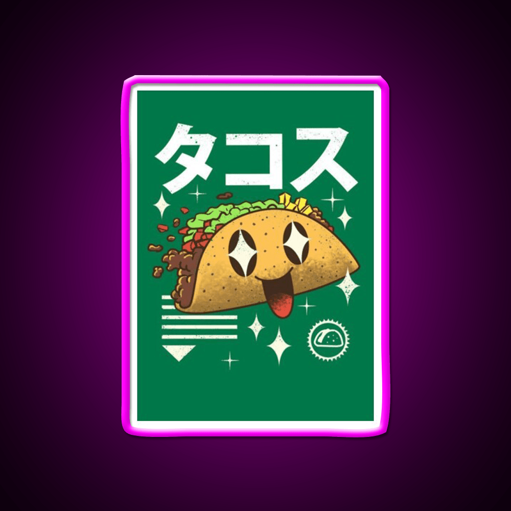 Kawaii Taco Cute Mexican Food Taco Led Neon Sign Rgb Color - Shineneon