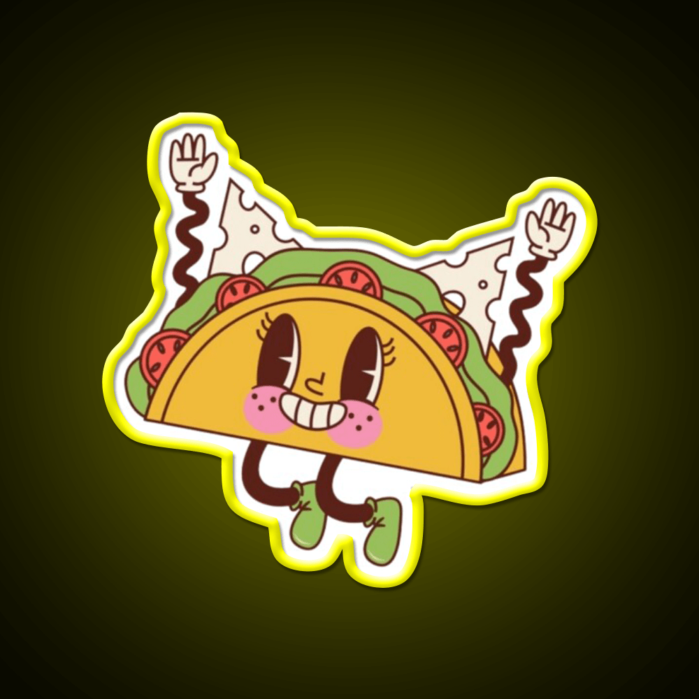 Kawaii Taco Led Neon Sign Mexican Food Sign Rgb Color - Shineneon