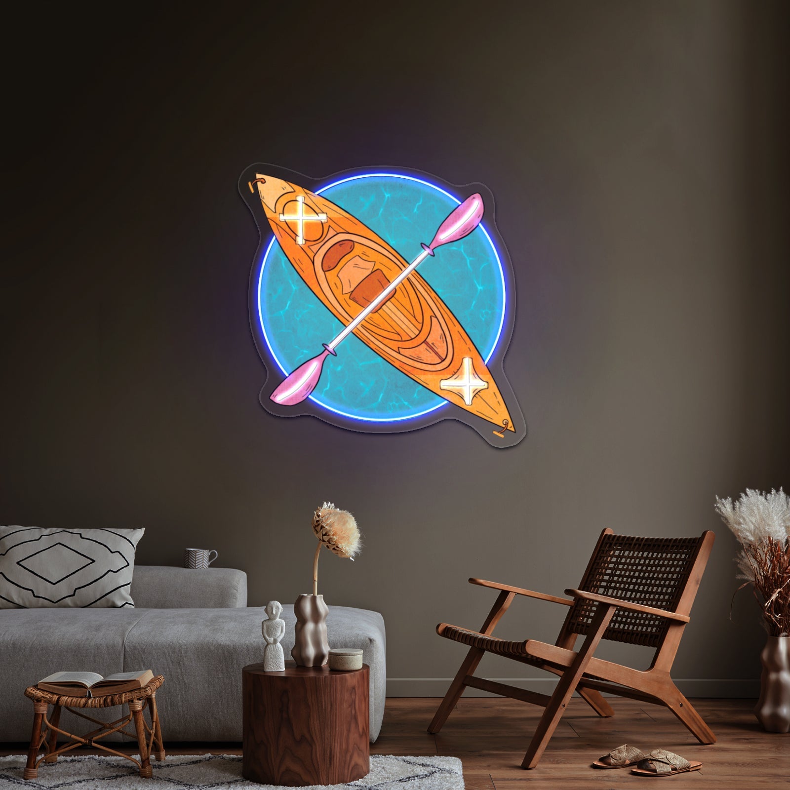 Kayaking Artwork Wedding Neon Sign - Shineneon