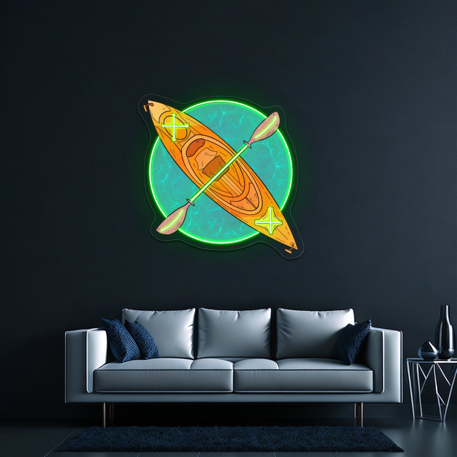 Kayaking Artwork Wedding Neon Sign - Shineneon