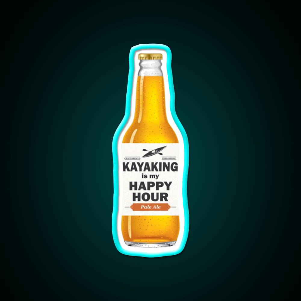 Kayaking Is My Happy Hour Whiskey Drink Bar Led Neon Sign Rgb Color