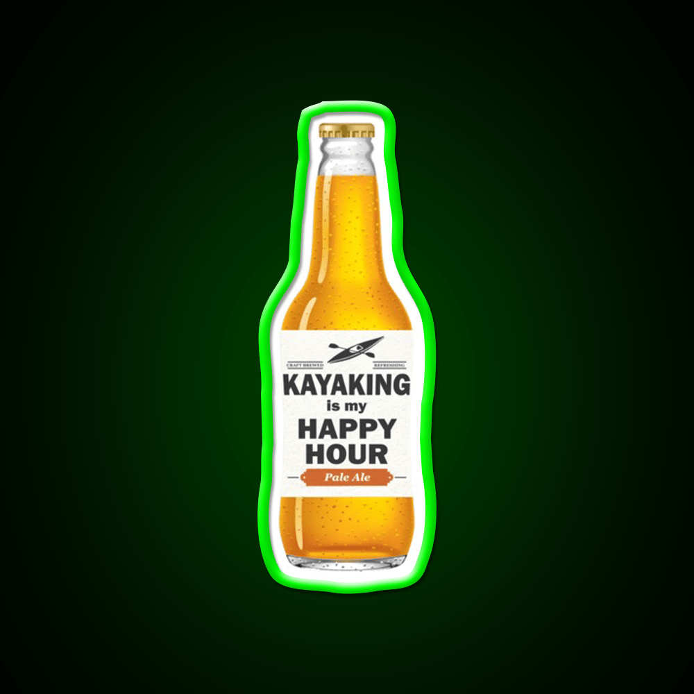 Kayaking Is My Happy Hour Whiskey Drink Bar Led Neon Sign Rgb Color - Shineneon