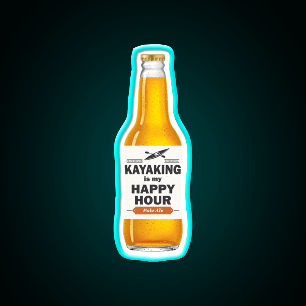 Kayaking Is My Happy Hour Whiskey Drink Bar Led Neon Sign Rgb Color - Shineneon