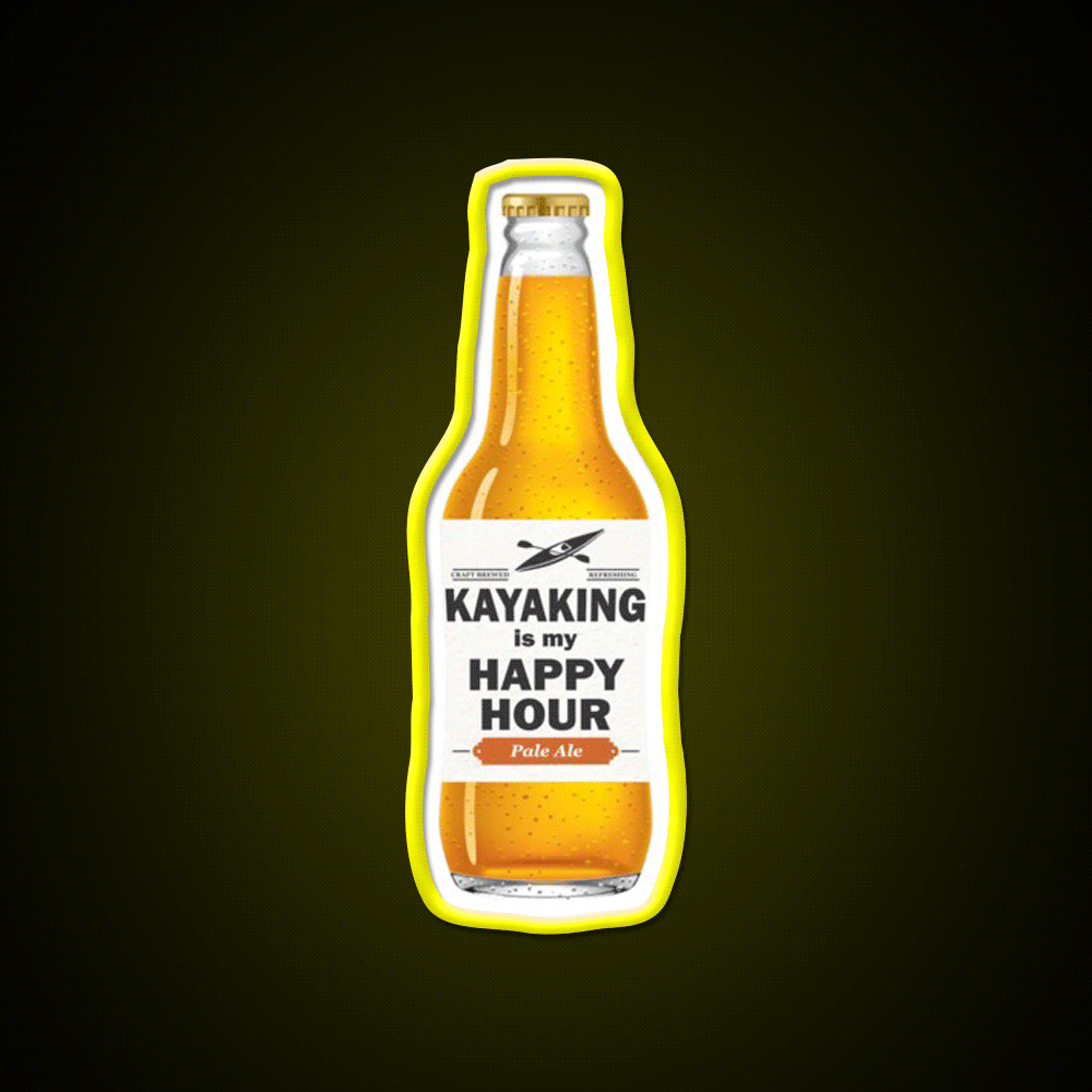 Kayaking Is My Happy Hour Whiskey Drink Bar Led Neon Sign Rgb Color