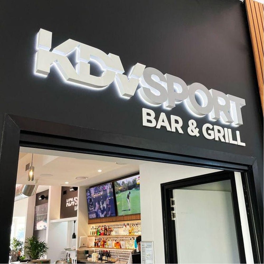Kdv Sport Bar And Grill 3D Frontlit And Backlit Channel Letter Led Light Sign - Shineneon