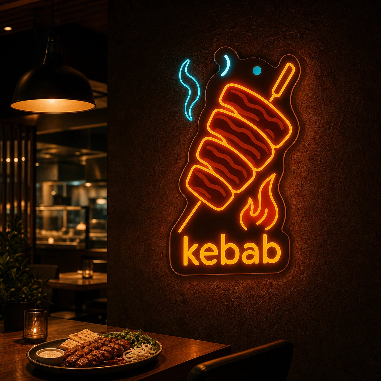 Kebab Spit LED Neon Sign Home Garage Wall Decoration high-converting product image