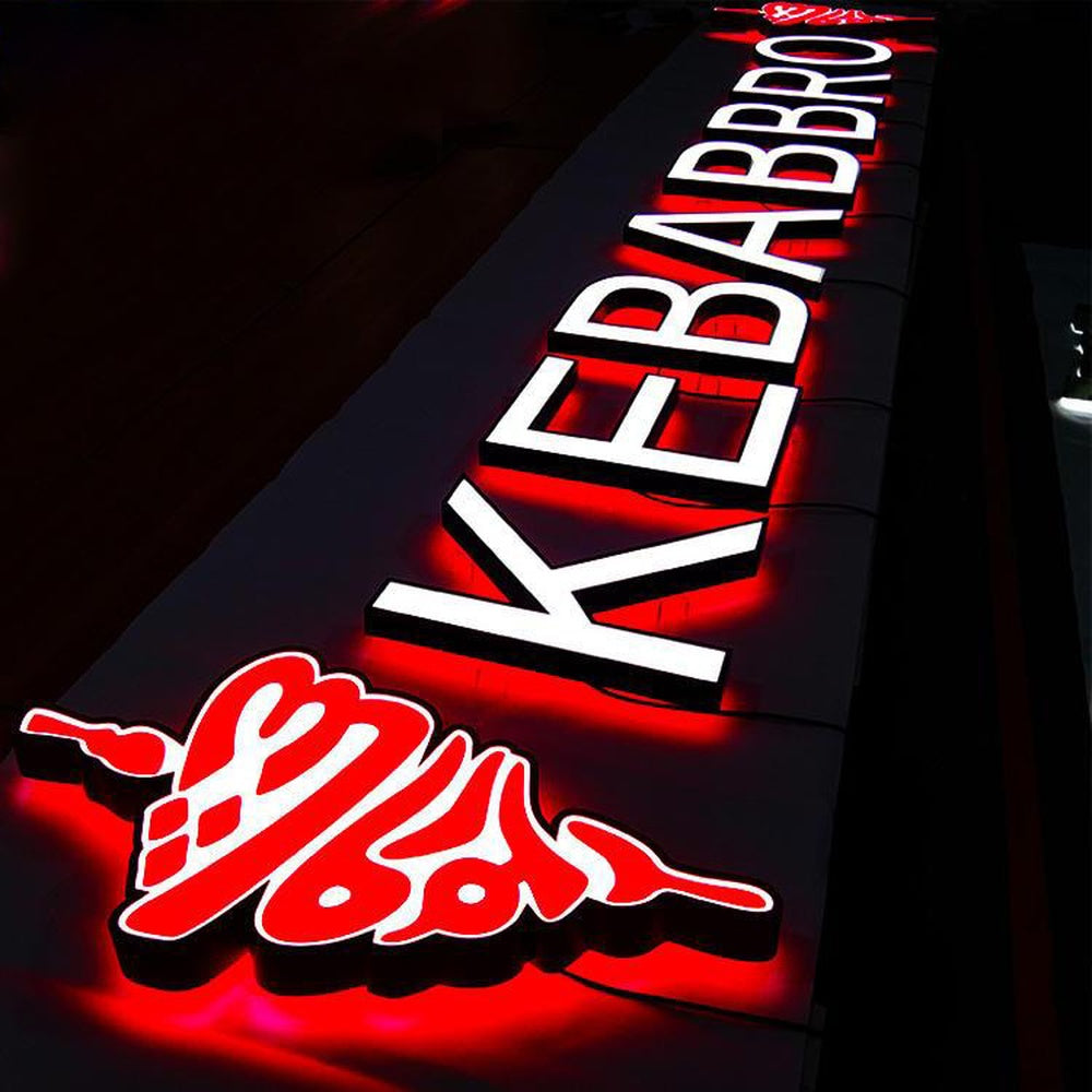 Kebabbq 3D Front And Back Lit Letters Metal Led Sign