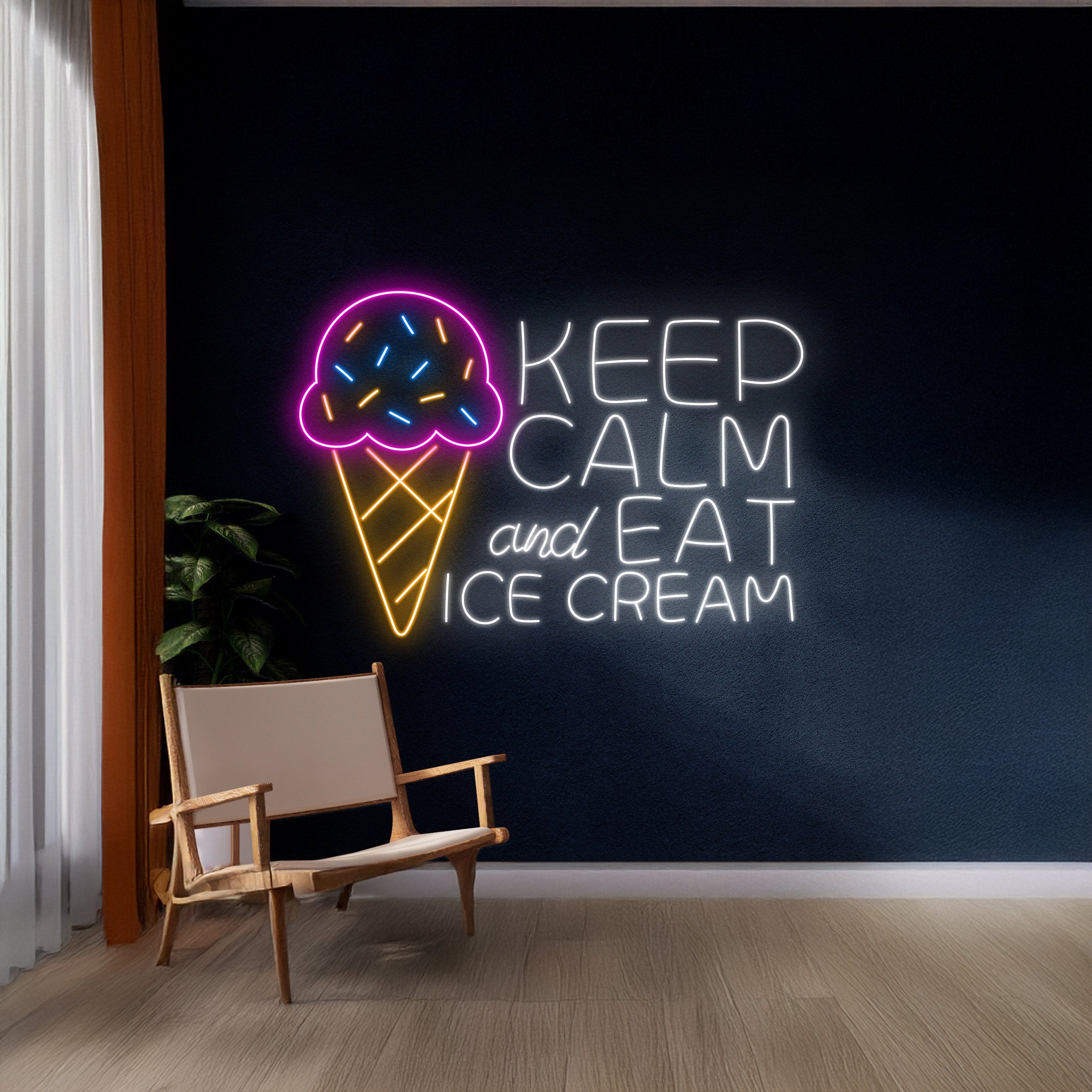 Keep Calm And Eat Ice Cream Neon Sign | Shineneon