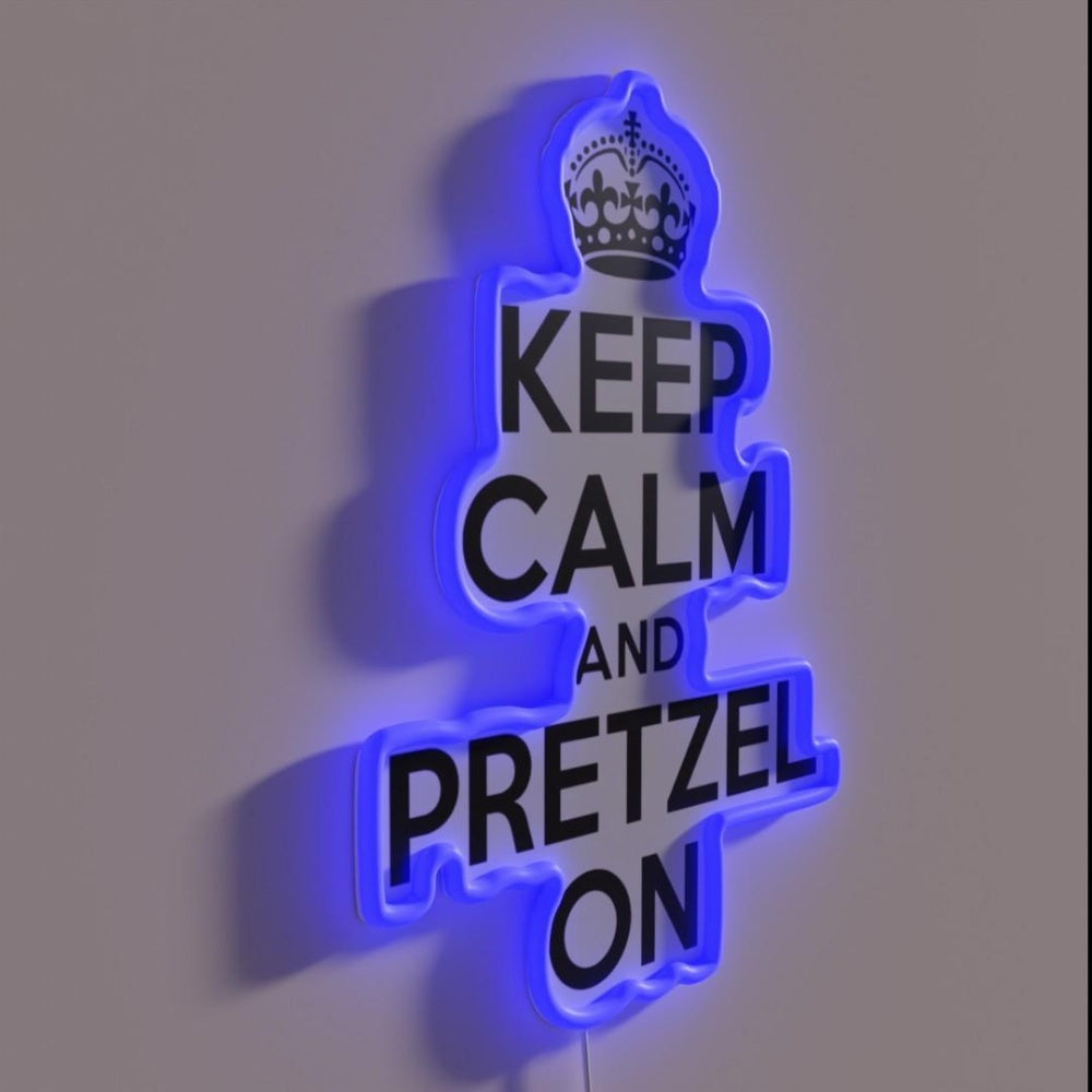 Keep Calm And Pretzel On Rgb Led Neon Sign - LED neon sign close-up detail