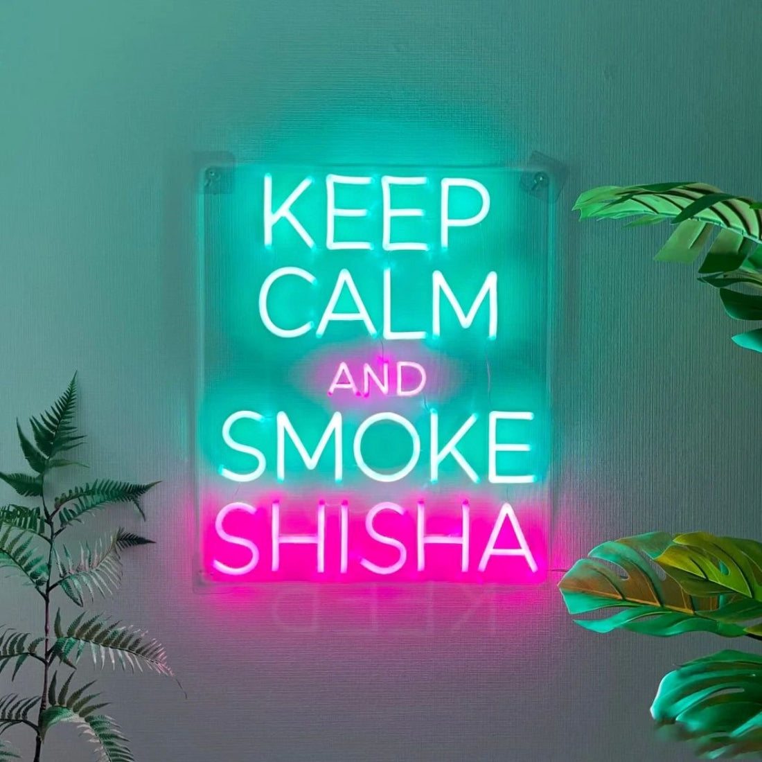 Keep Calm And Smoke Shisha Led Sign Business Neon Sign