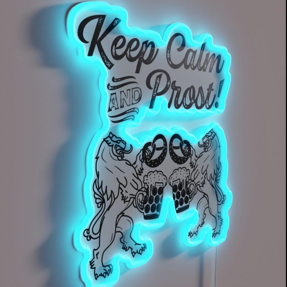 Keep Calm Bavarian Lions Rgb Led Neon Sign - LED neon sign close-up detail