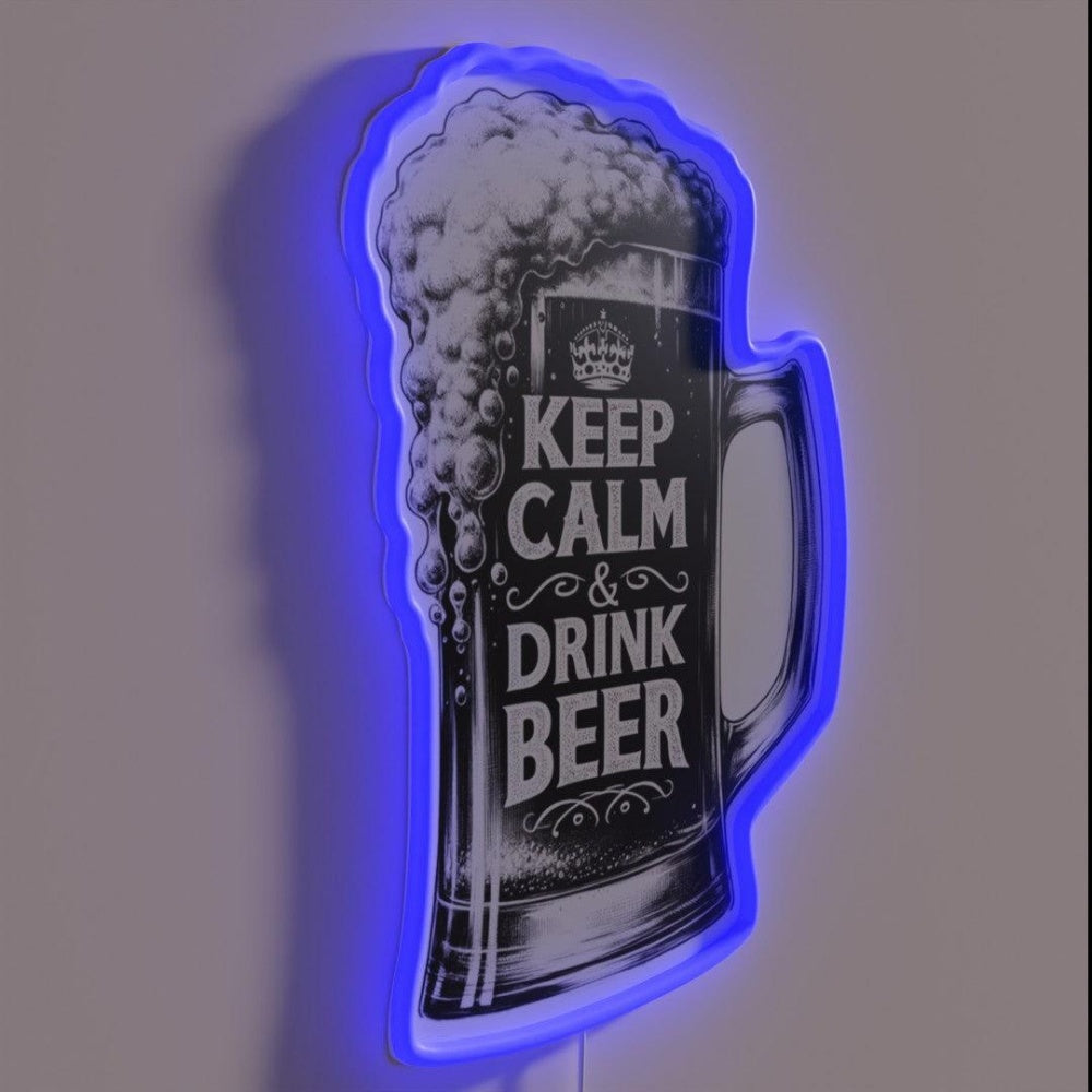 Keep Calm Drink Beer Keep Calm And Pivo Rgb Led Neon Sign - LED neon sign close-up detail