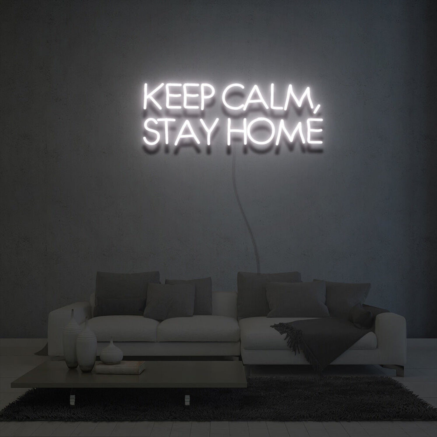 Keep Calm Stay Home Led Neon Sign Light For Home Party | Shineneon