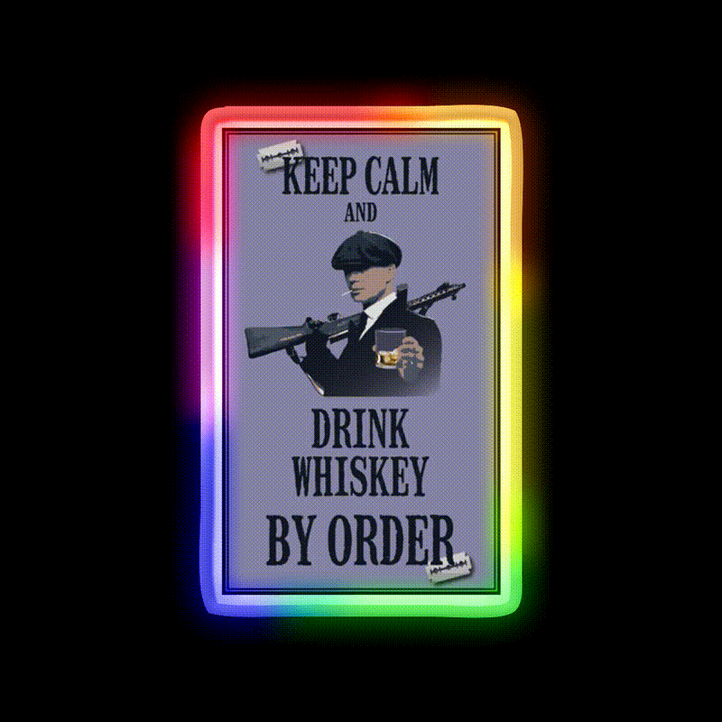Keep Calm Whiskey Drink Bar Led Neon Sign Rgb Color