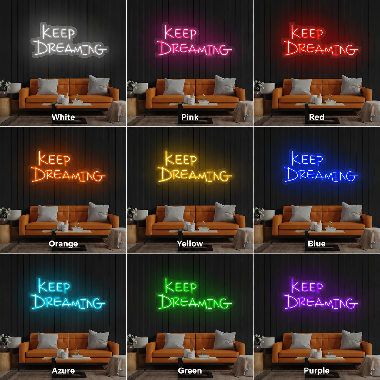Keep Dreaming Room Decor LED Neon Sign - 05 Color Grid