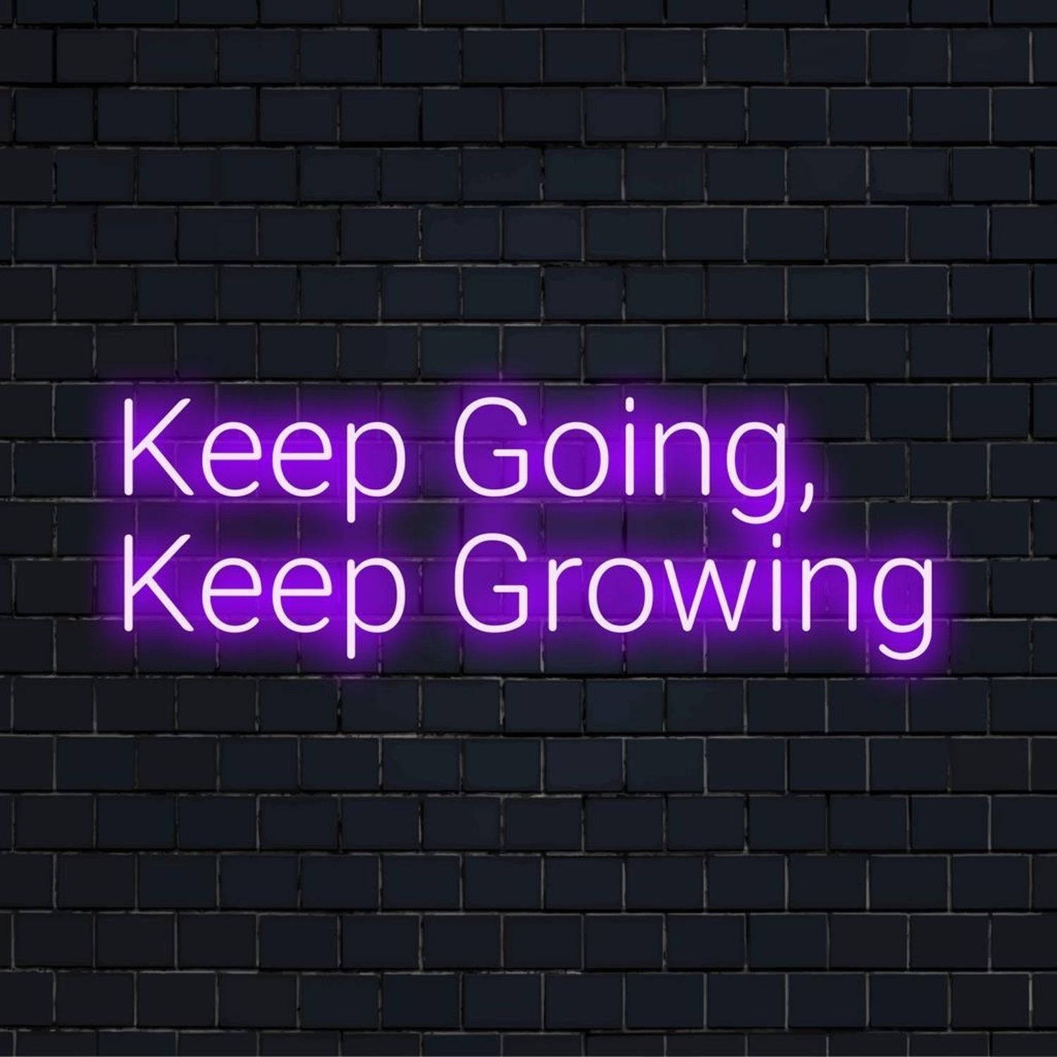 Keep Going Keep Growing White Purple Led Neon Sign For Gym Cafe Wall Decor | Shineneon