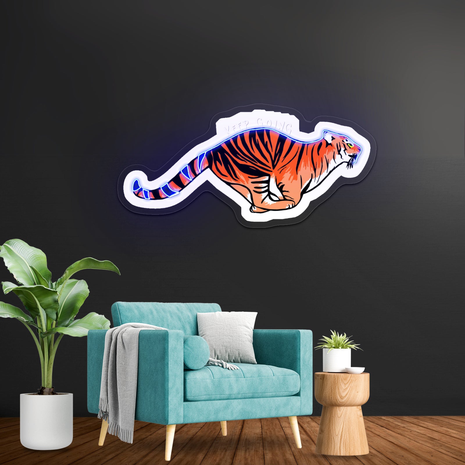 Keep Going Tiger Artwork Led Neon