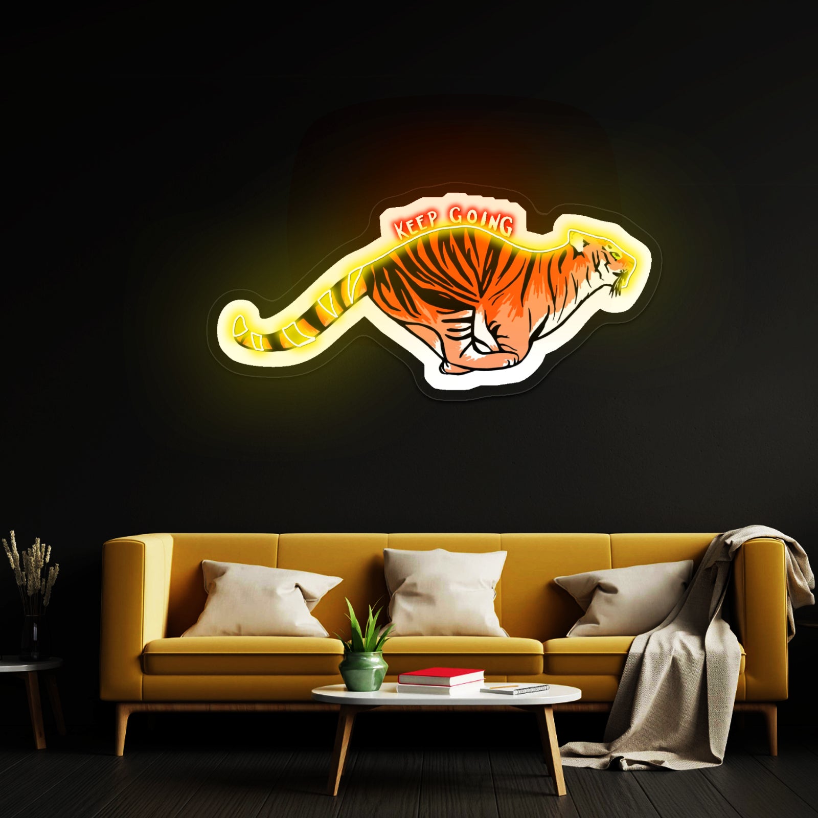 Keep Going Tiger Artwork Led Neon