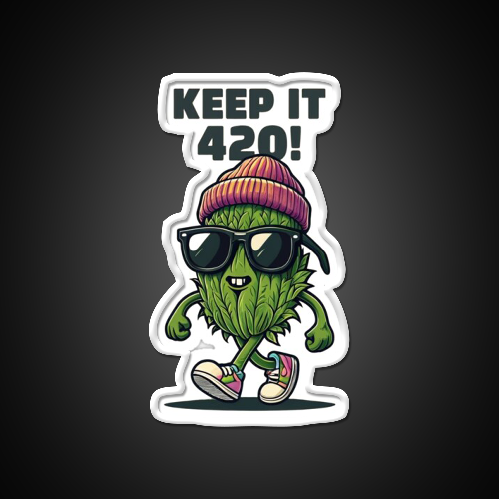 Keep It 420 Cool Walking Nug Hemp Inspired Green Leaf Led Neon Sign Rgb Color - LED neon sign view 11