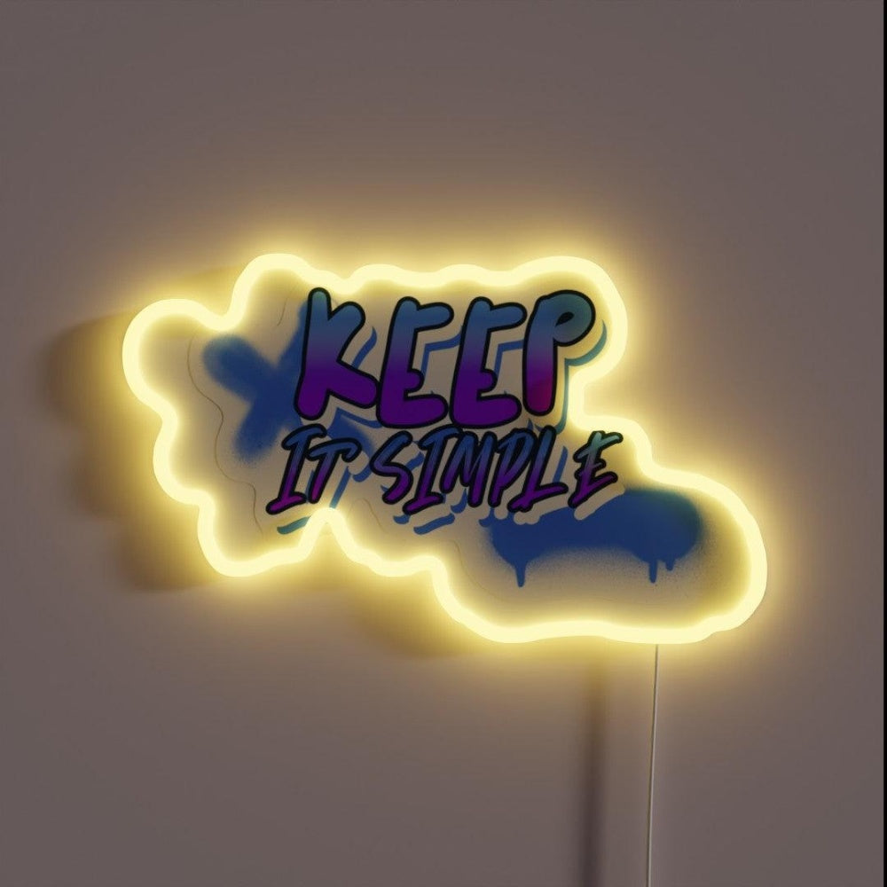 Keep It Simple Rgb Led Neon Sign - Custom LED neon sign front view