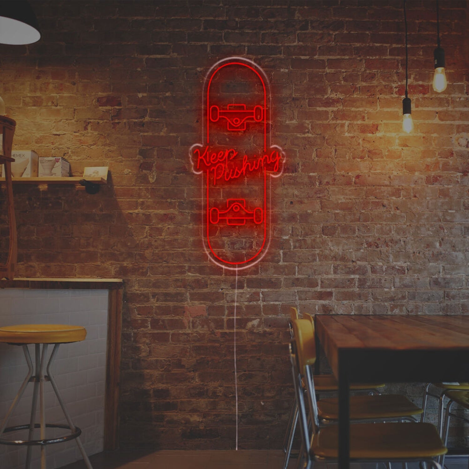 Keep Pushing With Skateboard Led Neon Sign | Shineneon