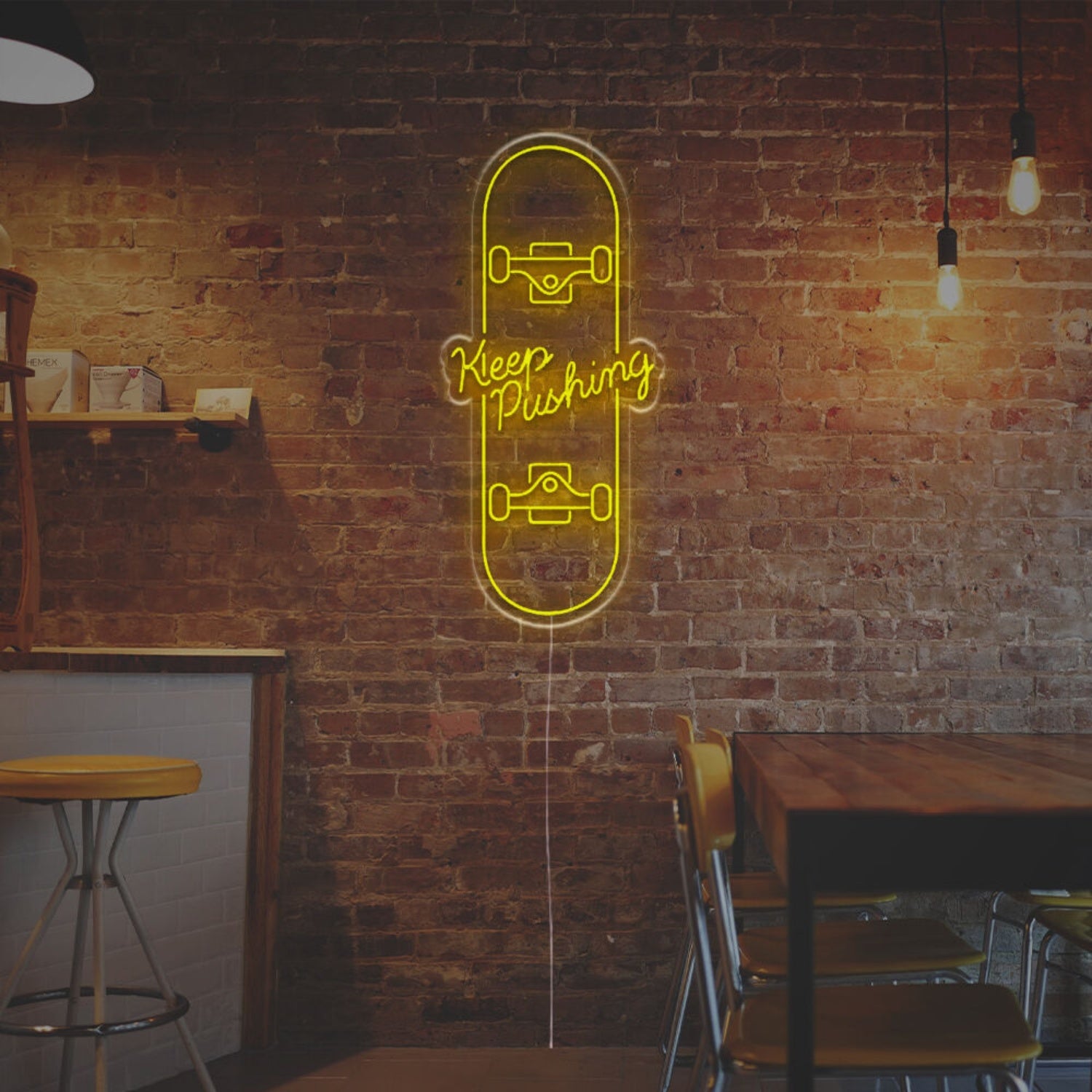 Keep Pushing With Skateboard Led Neon Sign | Shineneon