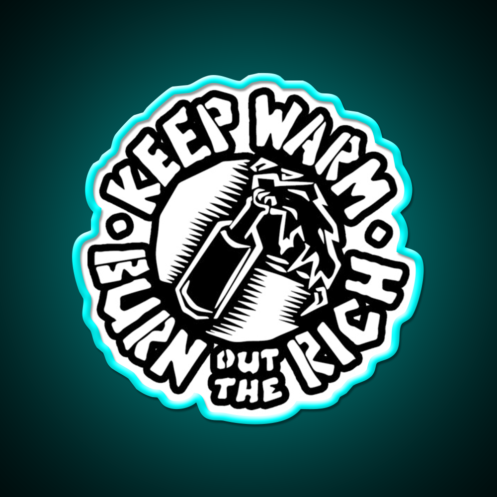 Keep Warm Molotov Cocktail Bar Decor Led Neon Sign Rgb Color - Size and dimension reference