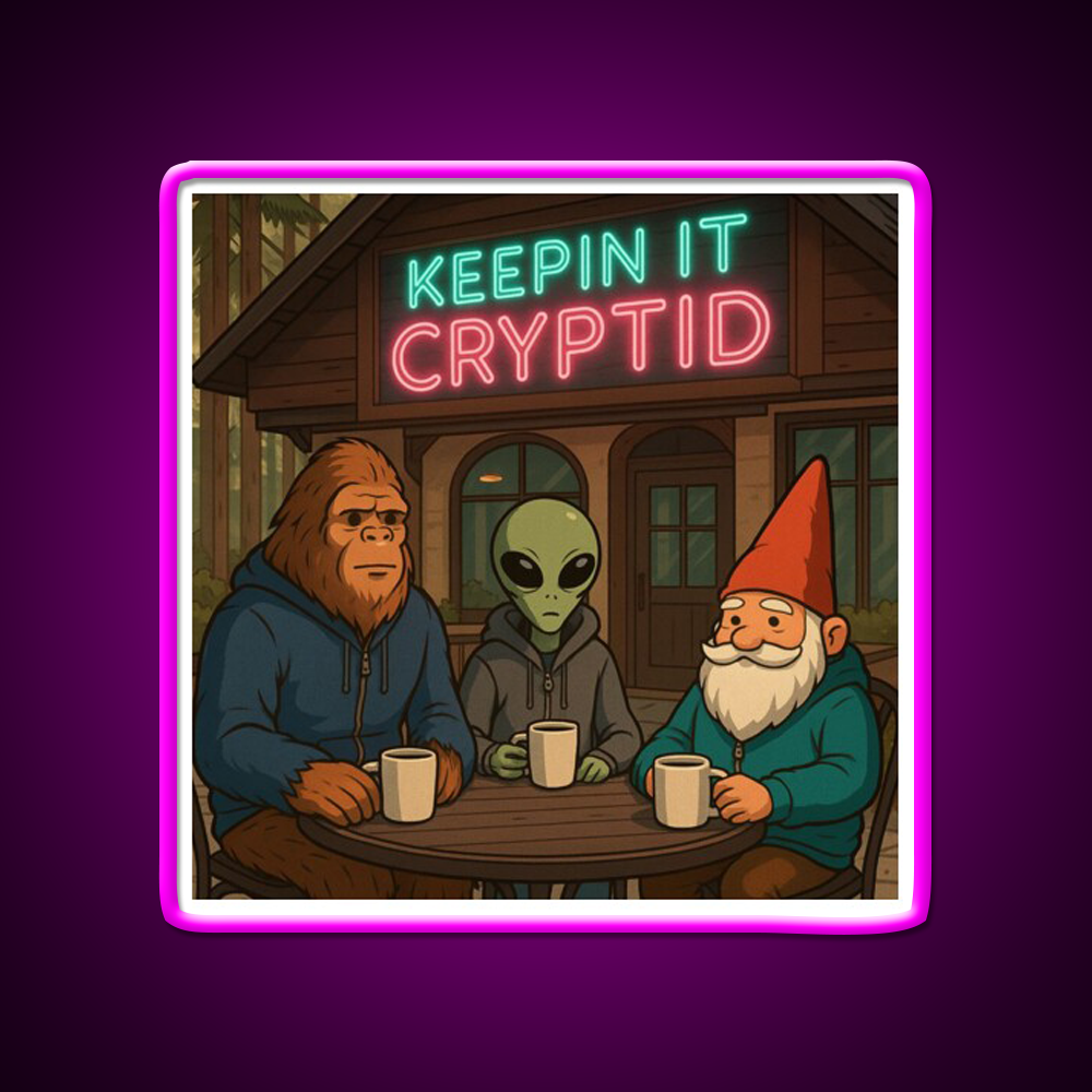 Keeping It Cryptid Cafe Led Neon Sign Espresso Bar Art Rgb Color