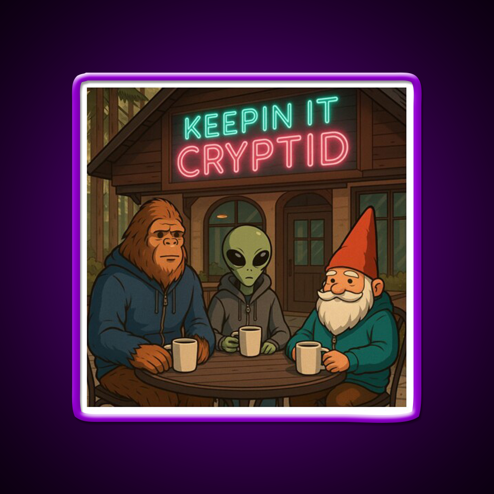 Keeping It Cryptid Cafe Led Neon Sign Espresso Bar Art Rgb Color