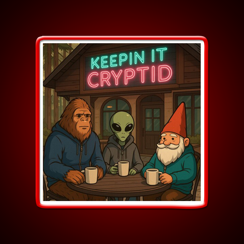 Keeping It Cryptid Cafe Led Neon Sign Espresso Bar Art Rgb Color