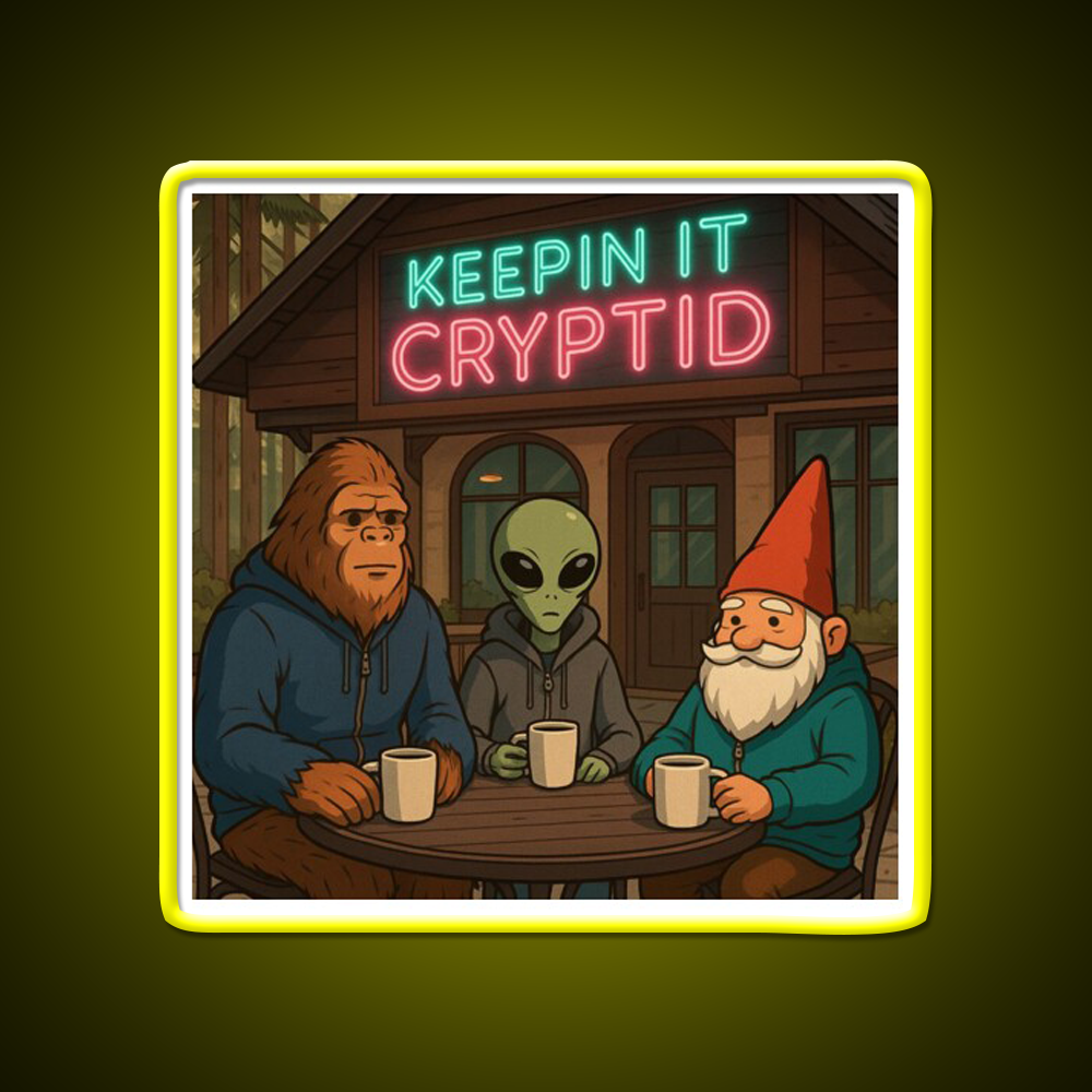 Keeping It Cryptid Cafe Led Neon Sign Espresso Bar Art Rgb Color