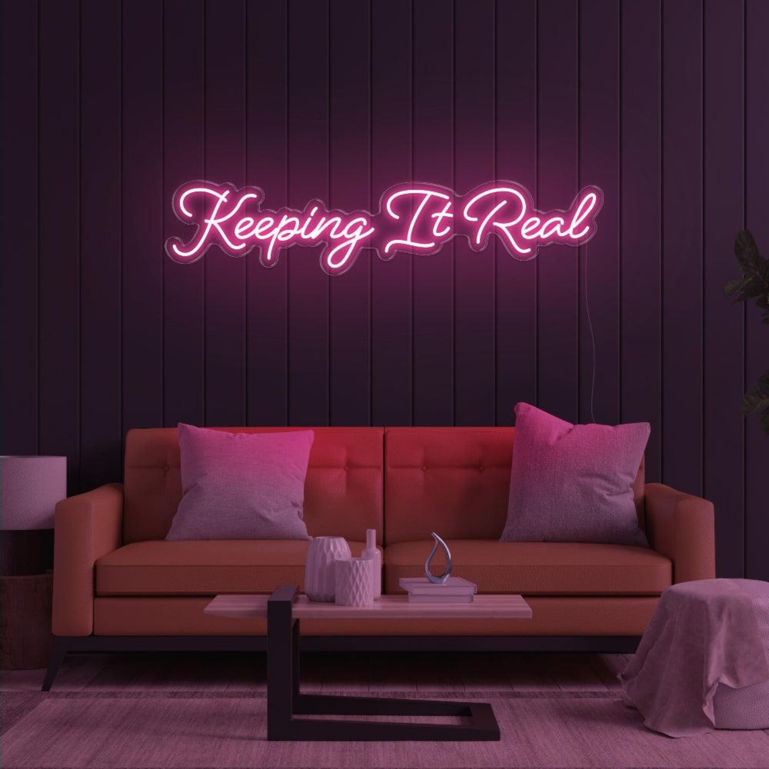 Keeping It Real Pink Led Neon Sign Living Room Decor | Shineneon